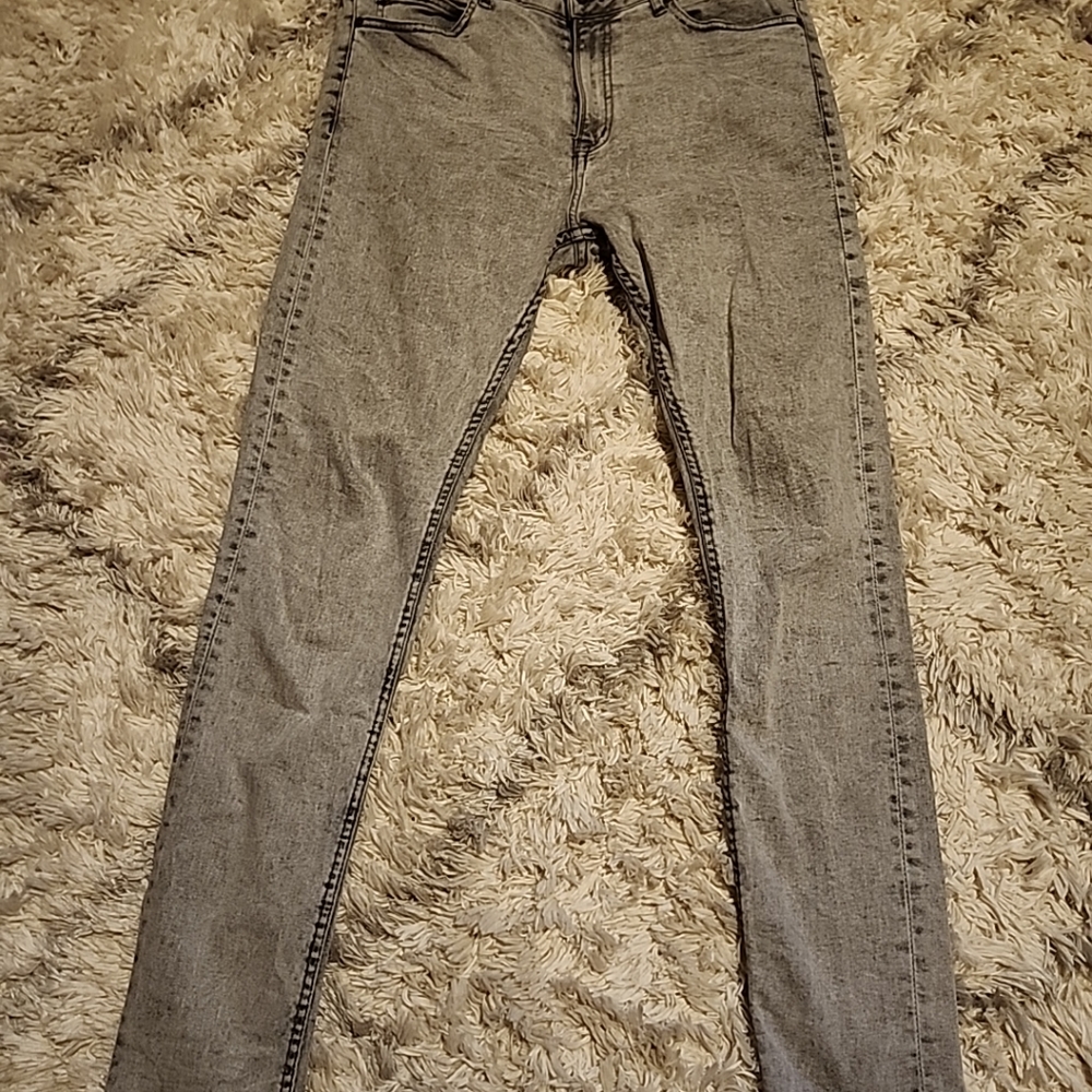 Zara Man Men's Size 32 x 30 distressed acid washed gray skinny  jeans